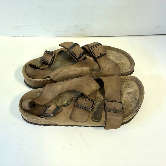 Birkenstock Milano Leather Slingback Sandals EU 38 (US 7–7.5) Brown - Picture 4 of 10